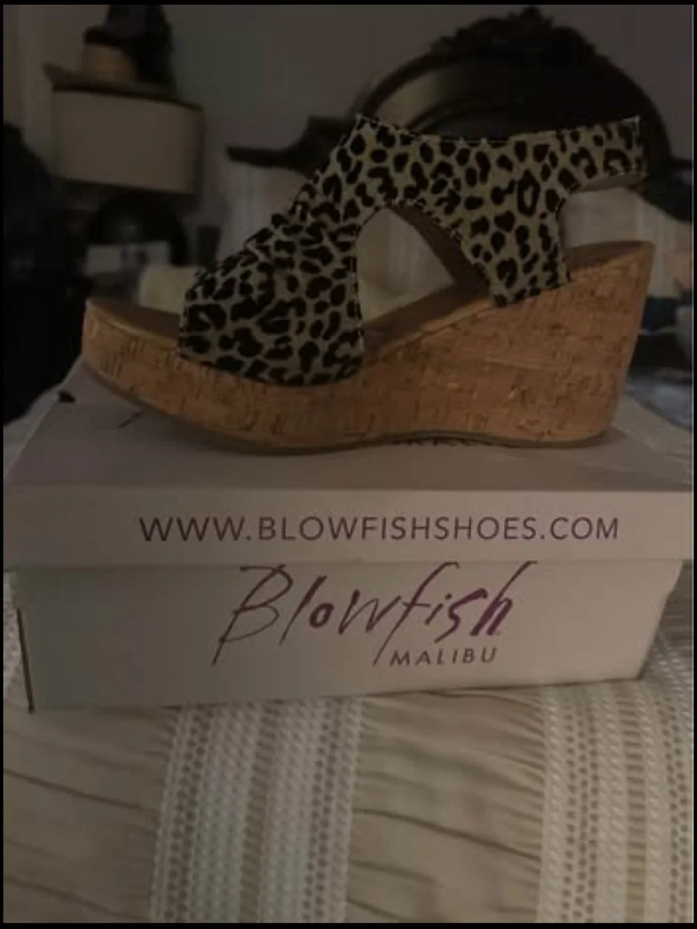 Leopard Print Cork Wedge Sandals - Women's Platform Comfort